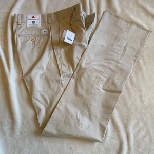 Southern tide, men’s pants, flat front, stone, 33 waist, unfinished bottoms
